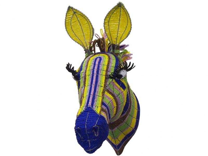 Colourful Beaded Zebra Head